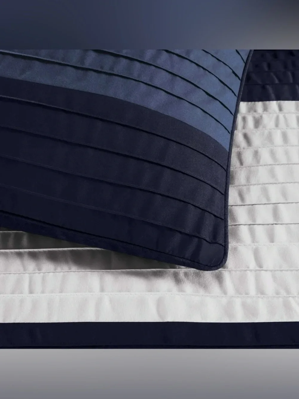Navy and White Striped Comforter Set - Classic Home Bedding
